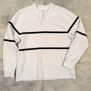 Mens Nike Tiger woods Henley Masters golf polo long sleeve large white navy